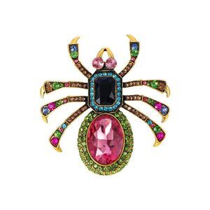 Spider Brooch Colorful Rhinestone Statement Pin Vintage Style Jewelry Accessory